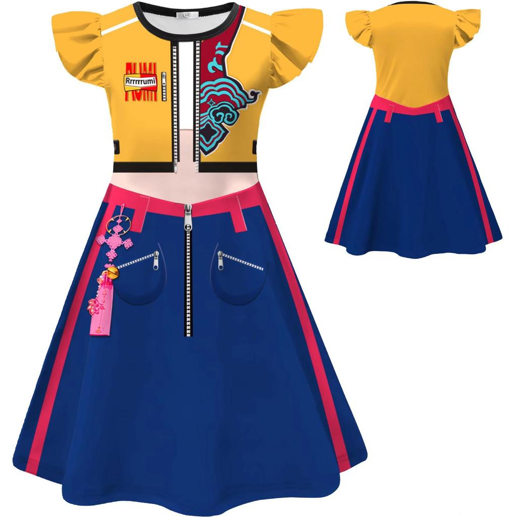 Girls Demon Hunters Cosplay Costume Zoey Mira Rumi Cosplay Dresses for Halloween K-Pop Beach Dress for Girls KPOP Costumes