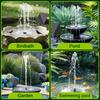 2.5W 5V Separated Solar Water Fountain Pump Kit with 5 Spray Nozzles Outdoor Water Feature for Bird Bath Small Pond Garden Decoration