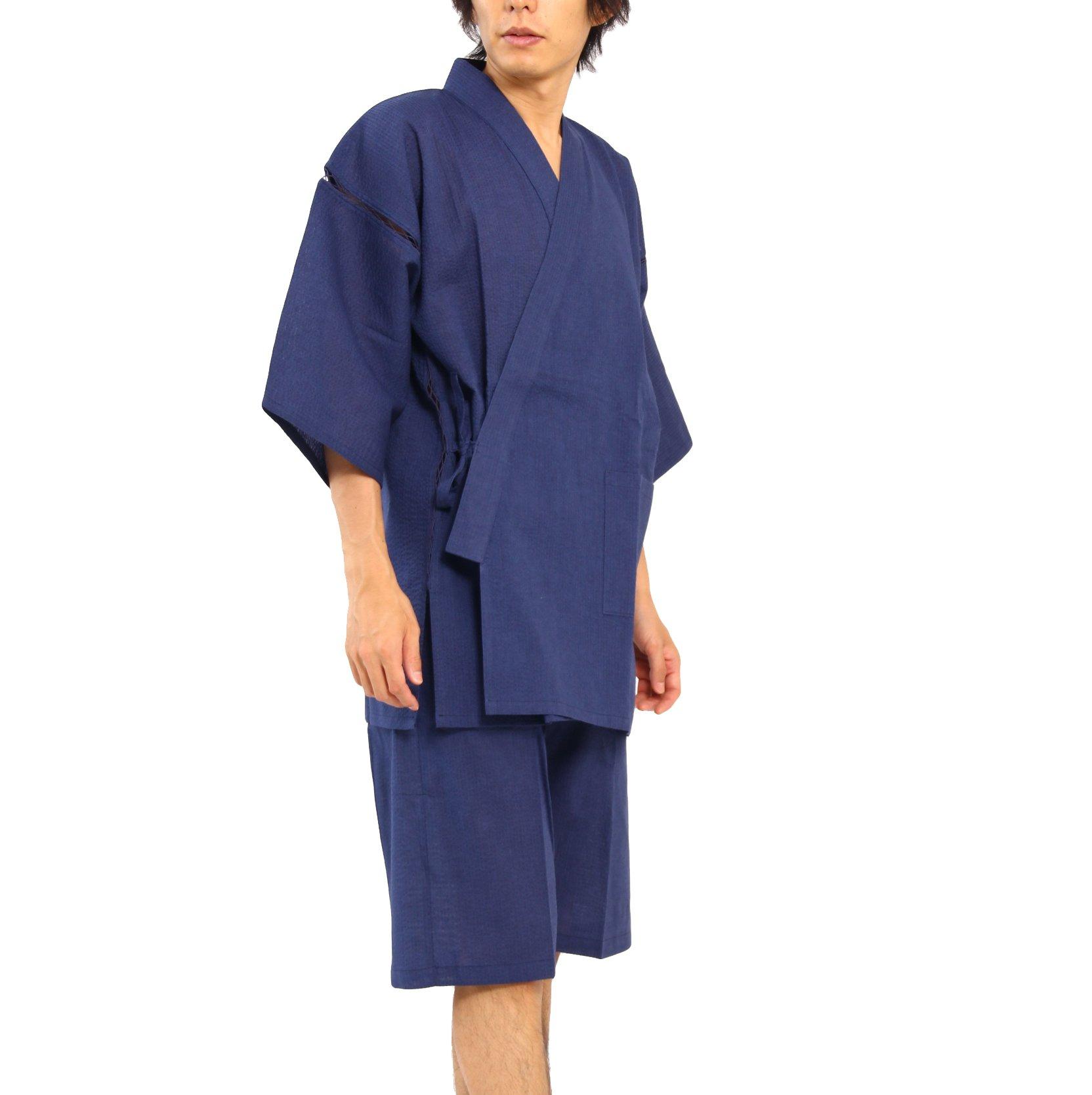 

Edoten Men s Shijira-woven Jinbei (5001LNV, LL) - Made in Japan with Thread, Sewn, and Dyed in Japan
