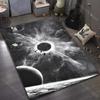 3D Printing Black Planet Light Pattern Carpet Modern Home Decor Area Rug Bedroom Living Room Bedside Sofa Floor Mat Luxury Gift