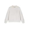 Solid Color Crew Neck Pullover Warm Sweatshirt Women Sweatshirt Ice-Cream-White F11W414215F-IV