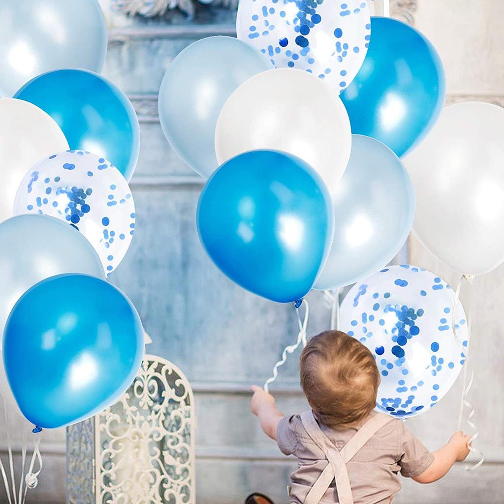 Partyda Blue Confetti Balloons 70 Eco-friendly Natural Rubber Party Decorations Birthdays Celebrations Festivals Events Graduation Grand Opening