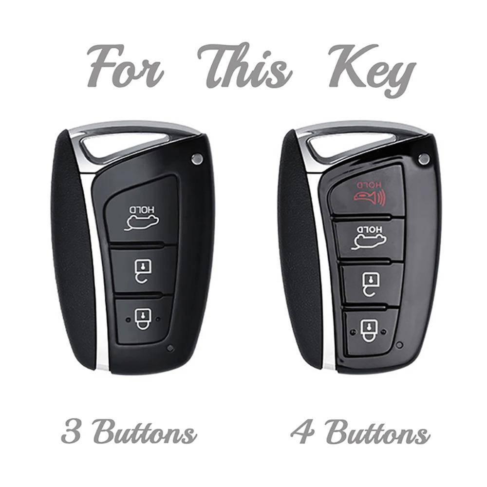 3 4 Buttons Car Key Case Shell For Hyundai Santa Fe Sport Ix45 Equus Centennial Genesis G80 Grandeur Azera 2013- Cover Fob