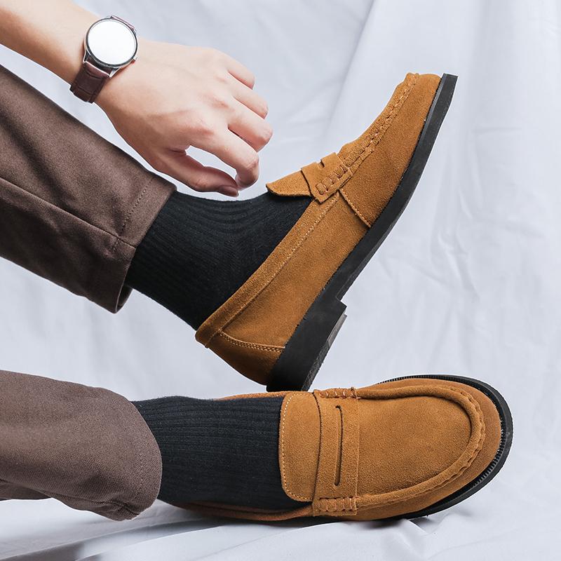 Fashion Non Slip Slip On Dress Flats Handmade Mens Leather Loafers Breathable Outdoor Casual Shoes for Man 2025 New Work Office Shoes