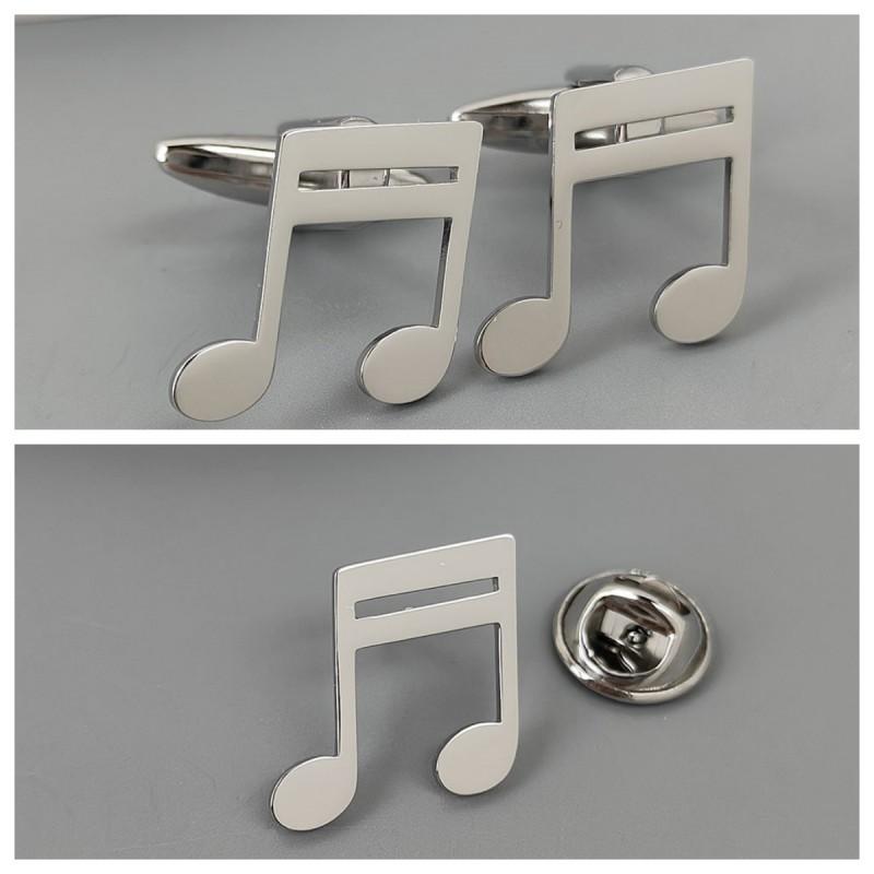 Music Symbols Brooches Cufflinks Creative Design Sense High-end Light Luxury Suit Coat Accessories