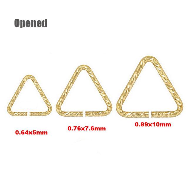 High Quality Jewelry Findings Triangle Open Rings Closed Sparkle Rings 14k Gold Filled 0.64x5.0mm