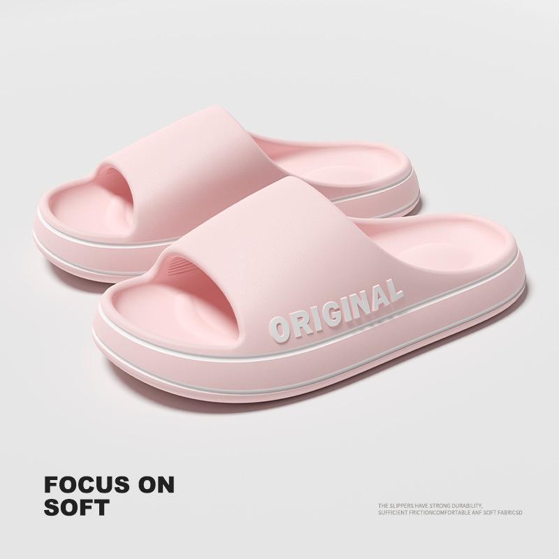 Men Trend New Summer Slippers EVA Soft Bottom Cloud Slides Light Beach Shoes Male Suitable Indoor and Outdoor Couple Bathroom Anti-slip Sandal