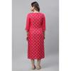 Aurelia Pink Foil Pattern Lace Straight Long Kurta