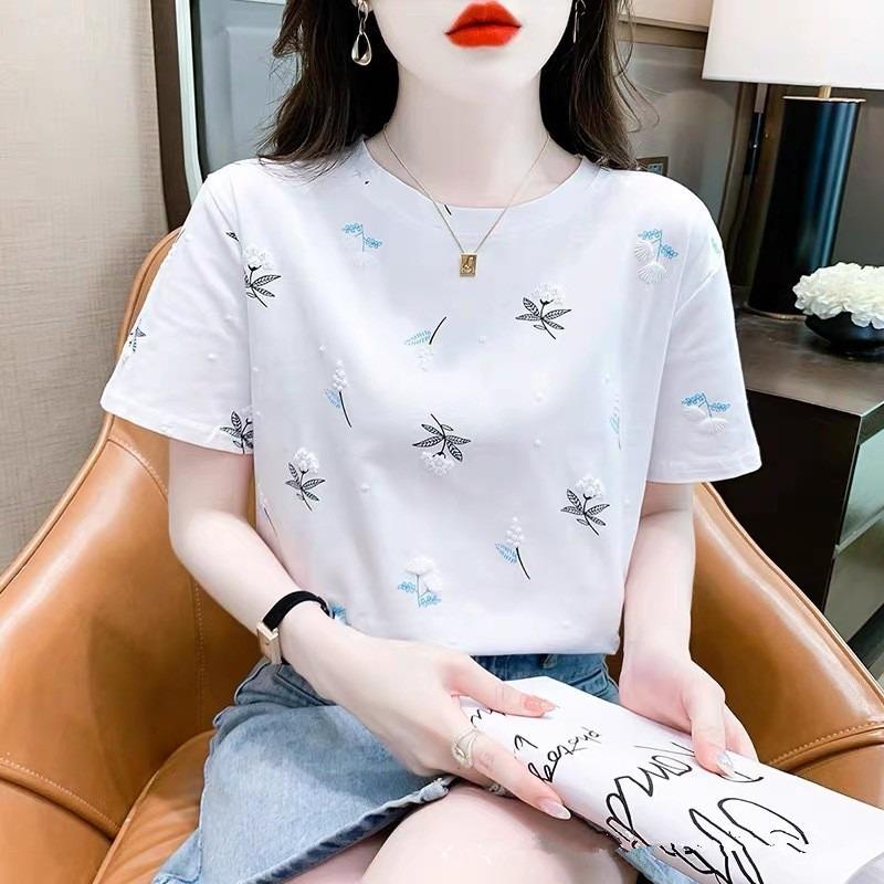 Modă Femei Casual Vară Primăvară Imprimeu Stele Mânecă Scurtă Gât O Bluze & Cămăși