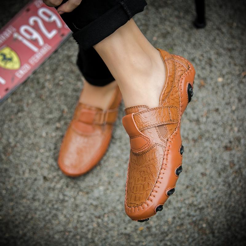 Buty Outdoor dla mężczyzn Skórzane buty codzienne Męskie klasyczne wsuwane mokasyny Wygodne męskie trampki w stylu brytyjskim