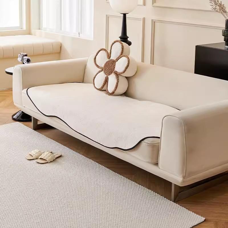 

Подушка для дивана Four Seasons, сплошной цвет, кремовый стиль, чехол для дивана, ткань, нескользящая подушка для дивана неправильной формы, подушка 70*150
