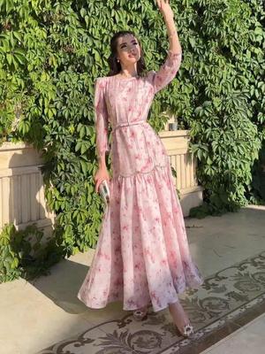 Women's European & American Summer Irregular Long Dress with Long Sleeves - 2025 Collection