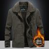 Men's Plus Size Winter Cotton Jacket with Fur Collar and Lambswool Lining