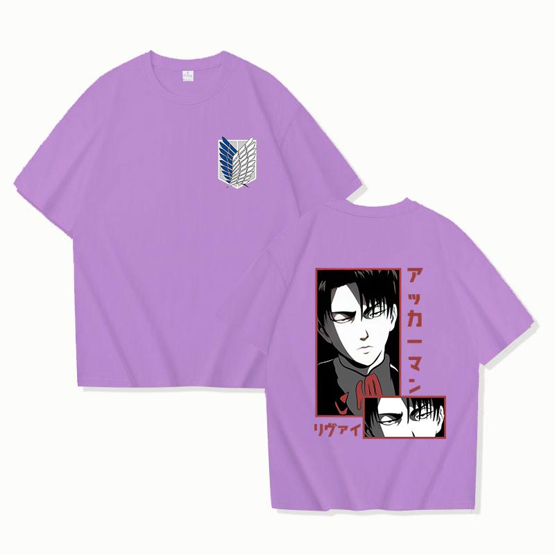 New Anime Levi Ackerman Print T Shirts Women Men Casual Round Neck Tees Top Summer Cool Loose Short Sleeve