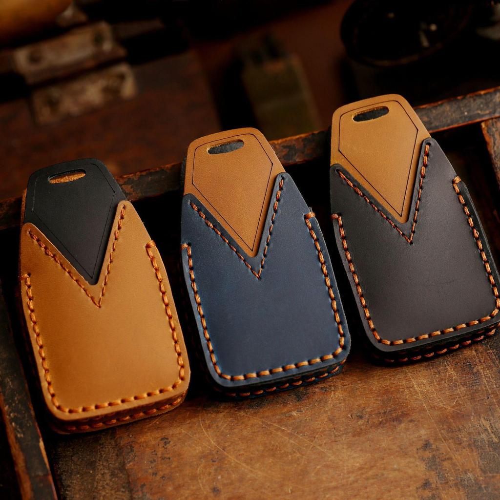 Husă cheie auto Hongqi - piele Crazy Horse, compatibilă cu modelele H5, H7, H9, HS7, HS9