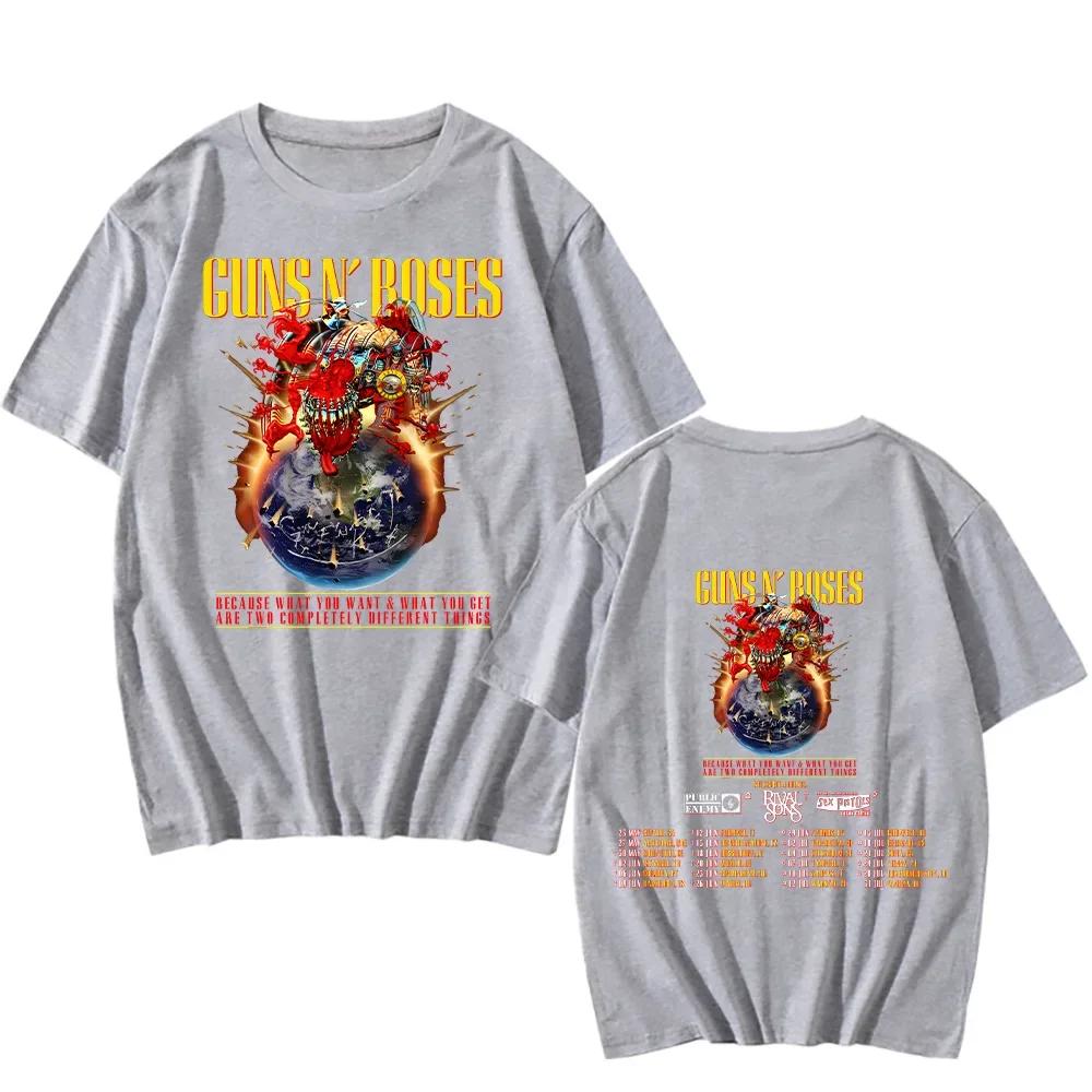 

Guns N Roses 2025 Tour T-shirts Vintage Rock Band Streetwear Short Sleeve Fashion Cotton Tshirts Women Men Tees Chic Y2K Clothes 4XL