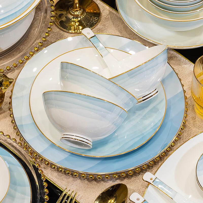 Hàndùn Jingdezhen Ink Landscape Bone China Dinnerware Set