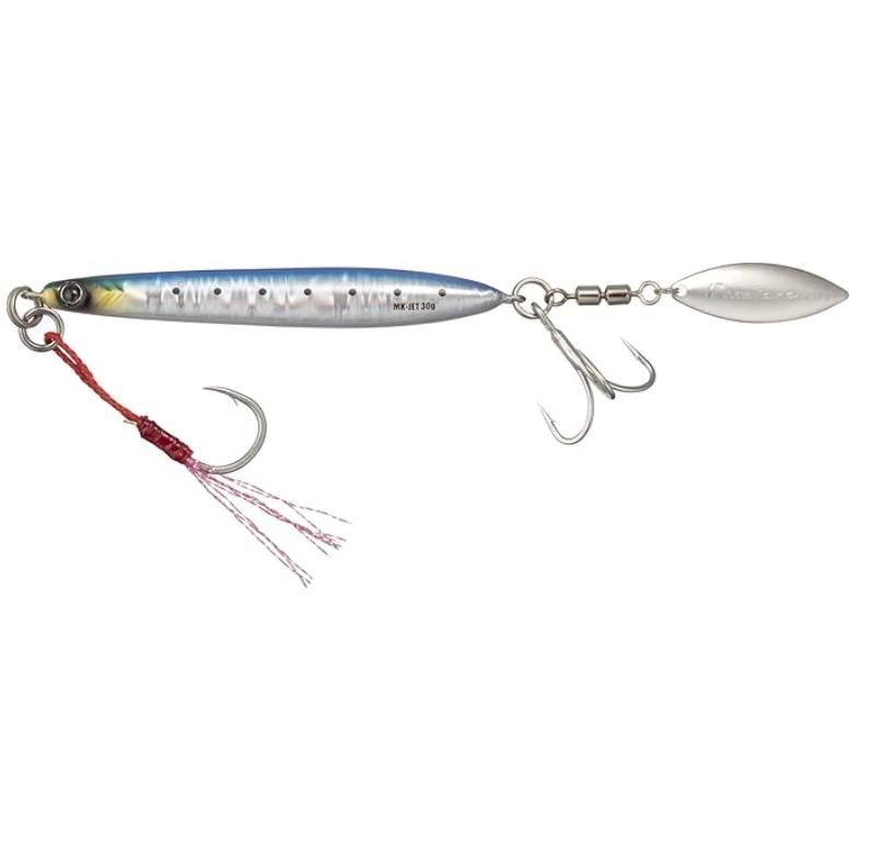 

MAKI JIG JET 30g #15 UV Sardine (Keimura) - Metal Jig Lure with Rear Blade for Saltwater Fishing 30g синий