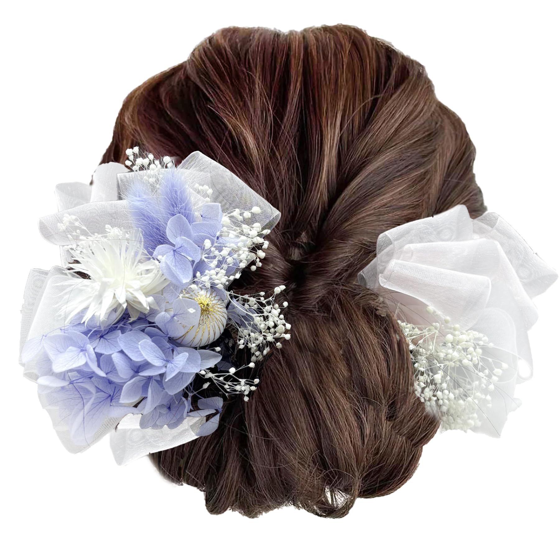 Hair accessory for yukata, coming-of-age ceremony, graduation ceremony, entrance ceremony, baby s breath, dried flowers, furisode, hakama, kimono,