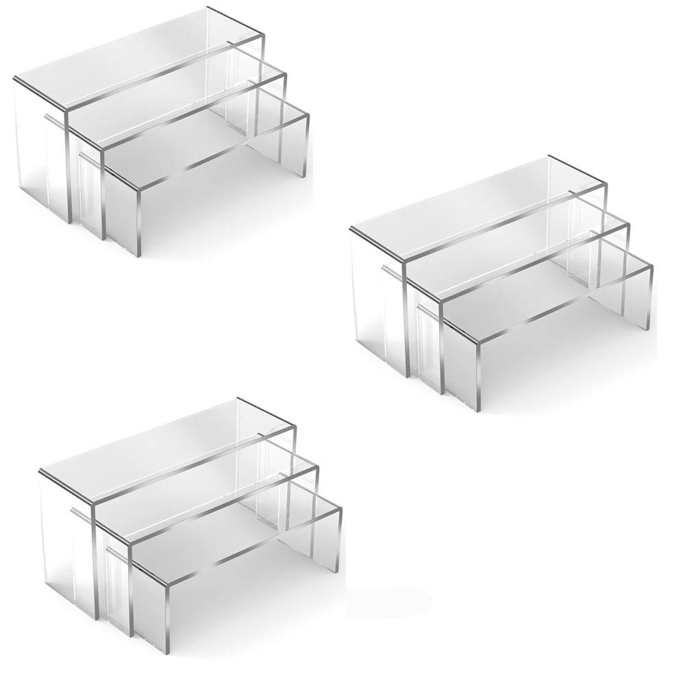 Display Risers Rectangular Clear Acrylic Showcase Collectibles Display Stands Suitable for Retail Shoe Showcase