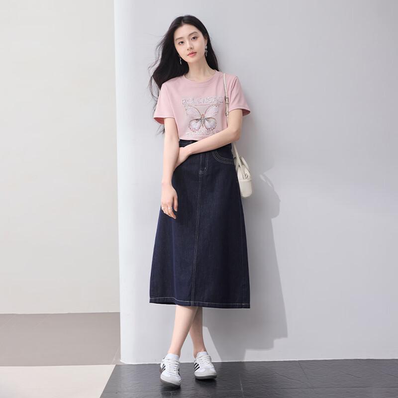 Xiangying Women's Butterfly Print Short Sleeve T-shirt
