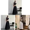 Casual Cotton Blend Long Skirt With Elastic Waist For Women Summer Travel And Office Wear
