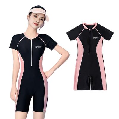 [VOKLLIYU] Women's Swimsuit, Short Sleeve One-Piece, Soft To the Touch, Slimming and Body-Shaping Swimsuit, UPF50+, for Pool, Travel, Beach, Hot Sprin