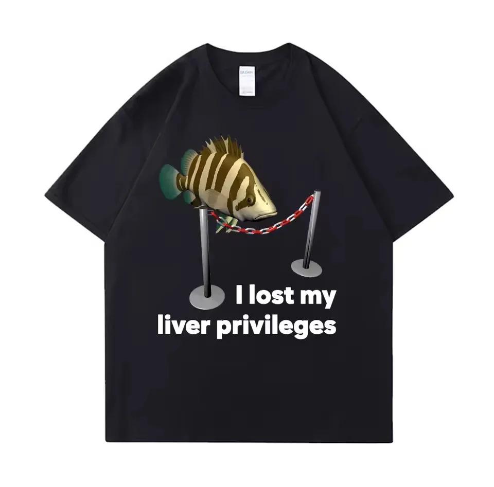 Tees Meme T Shirt Unisex Man Eat Fish Day Teach Fish Man To Lifetime Funny Casual Cotton Tshirt for Men Women Breathable Cotton