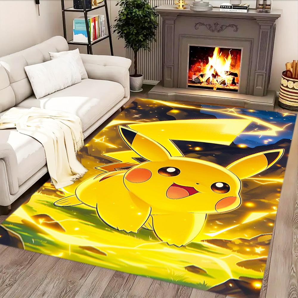Pikachu Energy Burst rug for living rooms, bedrooms, home décor, and as gifts.