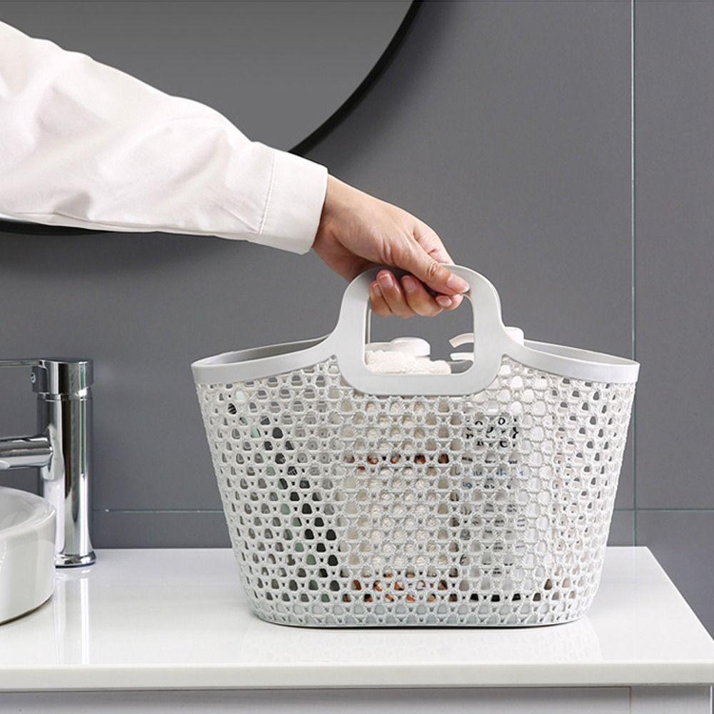 Multifunctional Shower Basket Drainable Bath Basket Portable Hollow Out Storage Basket