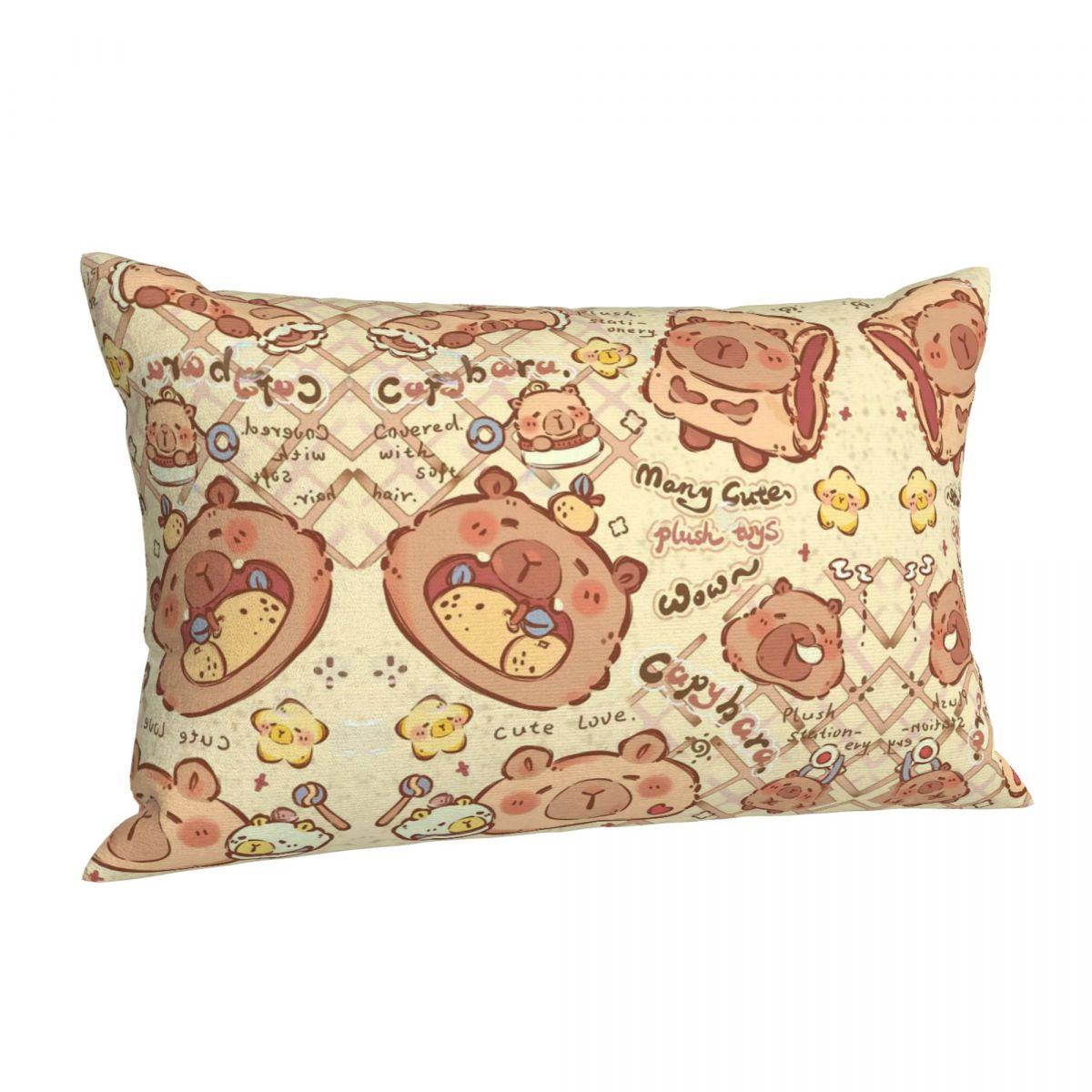 

Taie d oreiller rectangulaire à motif Capybara mignon, housse de coussin décorative pour chambre à coucher, lit, confort de la maison 14x20in 35x50cm