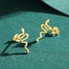 Modian 925 Sterling Silver Cute Small Line Snake Trendy Stud Earrings Gold Color Earring For Women Jewelry