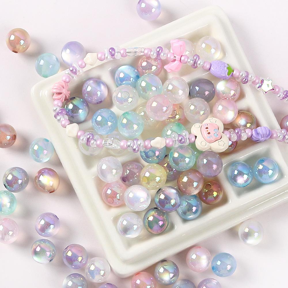 10pcs Acrylic Beads 12mm Round Bead String for DIY Jewelry Making, Mobile Phone Straps, Beaded Pens, Keychain Accessories