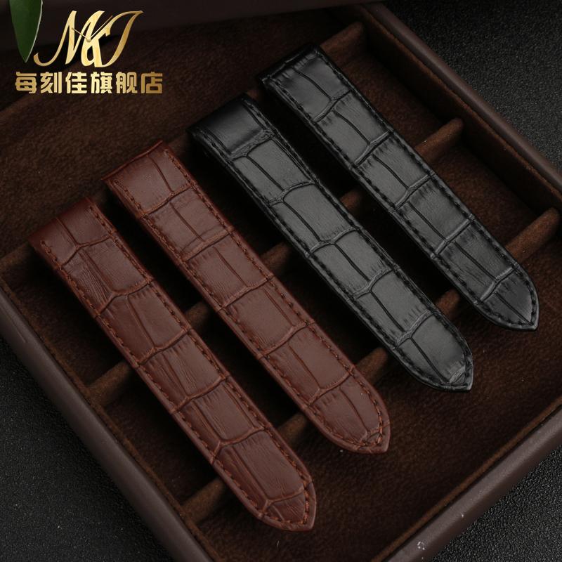 20 23mm Vysoce kvalitní kožený řemínek k hodinkám Pro Cartier Santos Řemínek z hovězí kůže Santos 100 pánské dámské skládací spona Náramkové doplňky