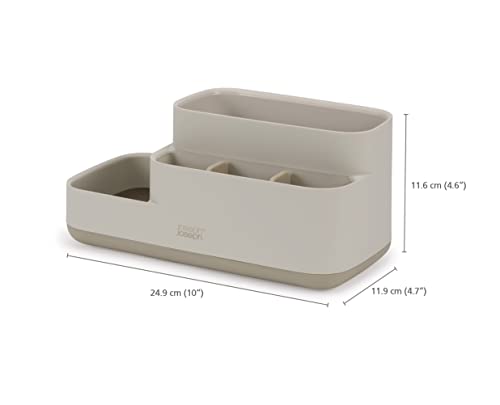 Joseph Joseph EasyStore Bathroom Caddy, Ecru, Matte Finish, Bathroom Accessory Storage Organizer, 70576