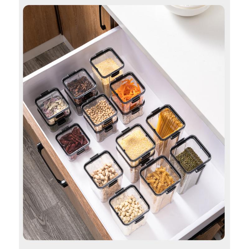 Sealed Cans Whole Grains Kitchen Storage Food Grade Transparent Plastic Cans Box Snacks Dry Goods Tea Storage Cans Container