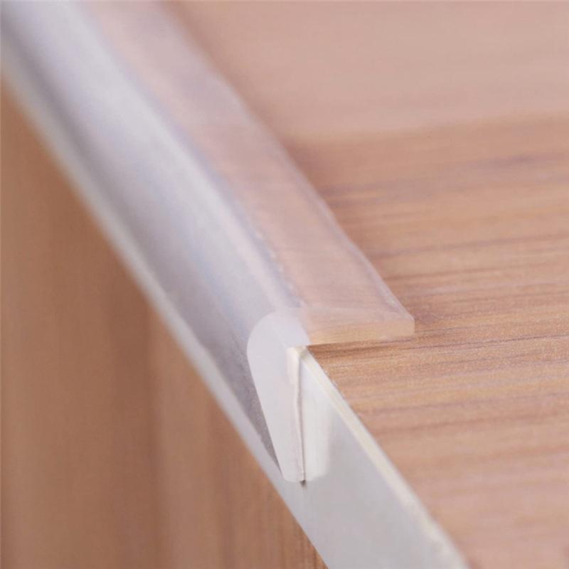 A03F-For Kids Proof Safety Silicone Edge Protector, Clear Table Corners Guards, Pre-Taped Adhesive Soft Wall Furniture Bumper
