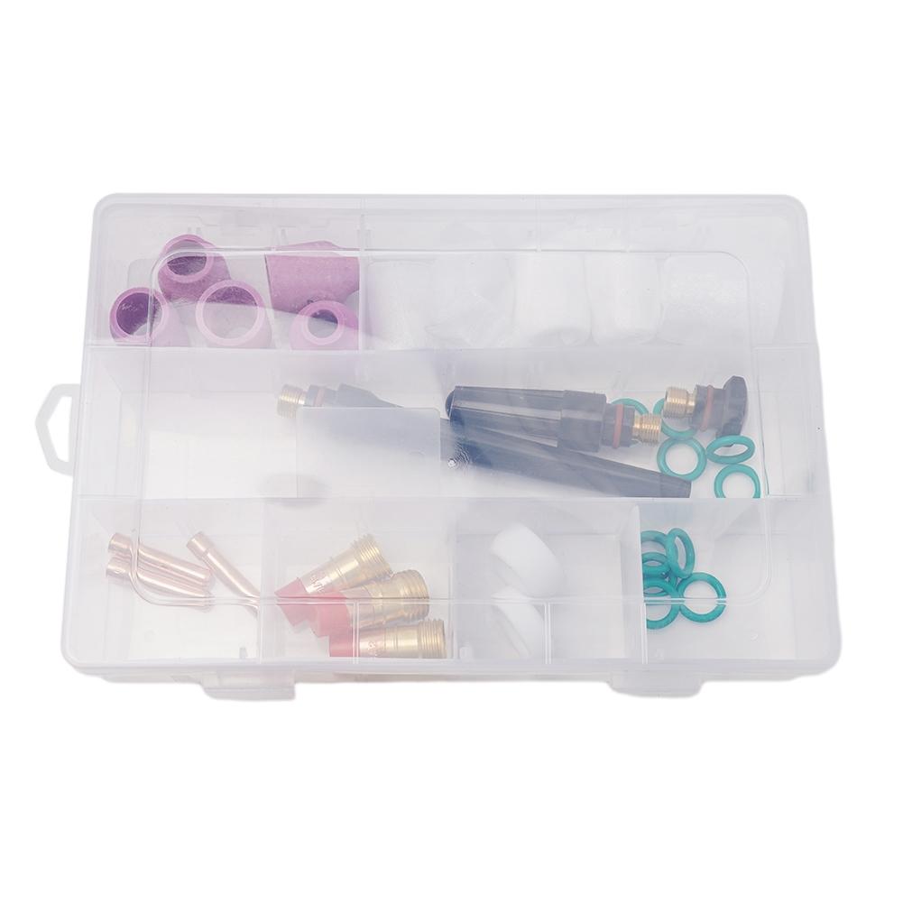 31PCS For WP-17/18/26 TIG Welding Torch Gas Lens #12-Glass-Cup Kit Parts