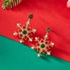 Pearl Christmas Stud Earrings Multicolor Xmas Dangle Earrings Sweet Snowflake Earrings  Holiday