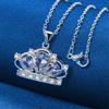925 silver 16-30 inch luxury crown zircon pendant necklace for women's fashion wedding accessories and jewelry