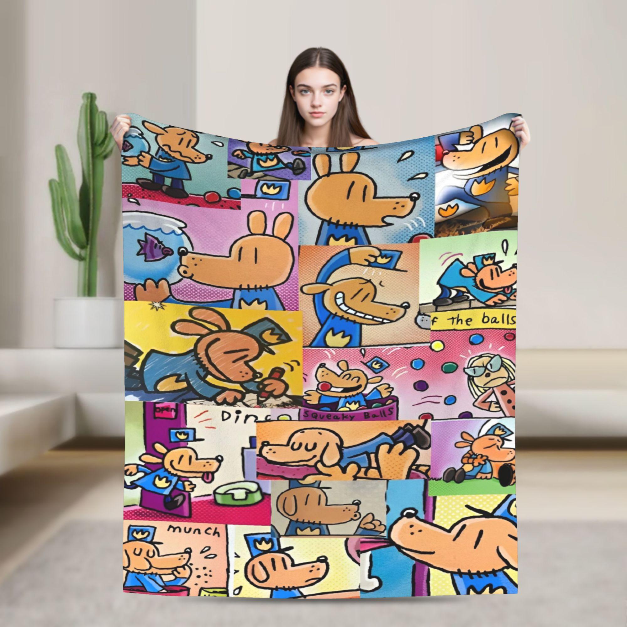 

Dog Man Dogman Movie Comic Blankets Cartoon Flannel Awesome Breathable Throw Blankets for Coverlet Summer 150x180cm