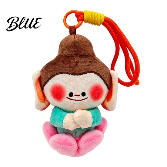 Colorful Woven Bracelet Pendant Cute Buddha Keychain Dunhuang Style Plush with Embroidered Charming Character Details Soft Car Bag Charm,