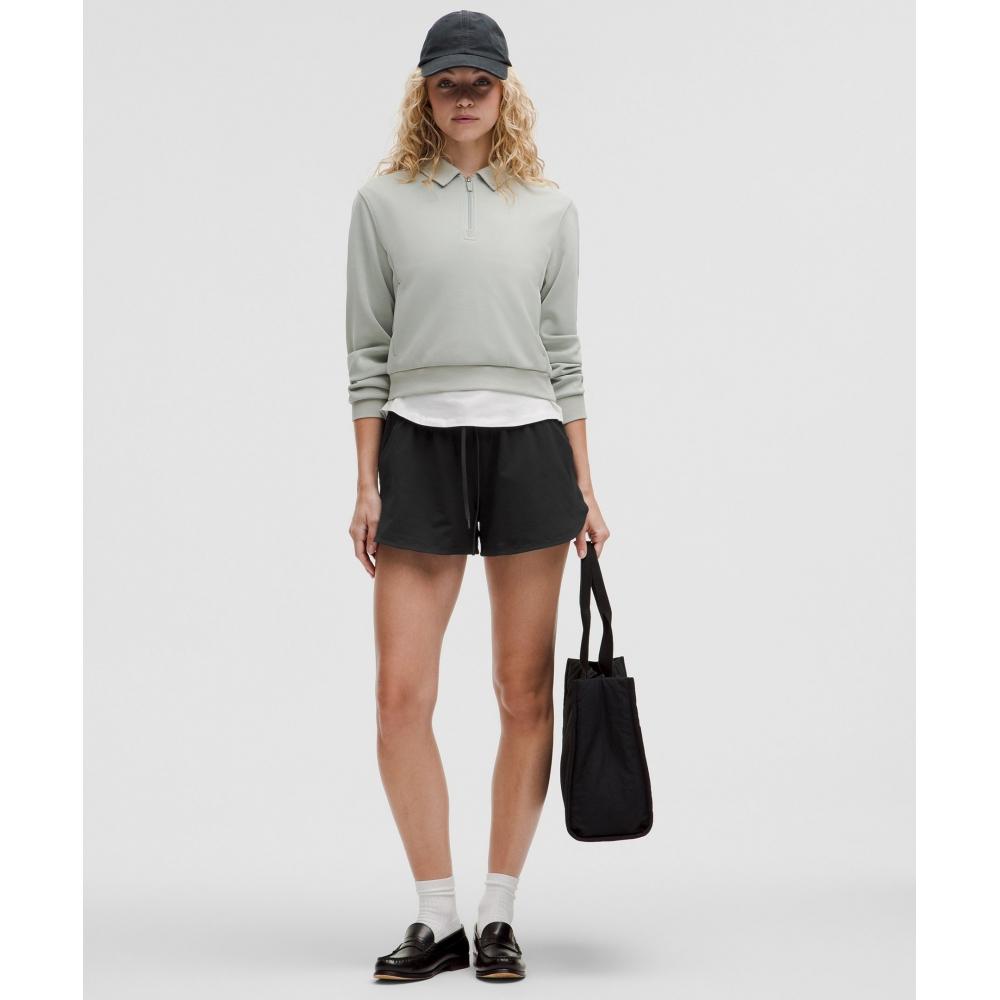 Lululemon Soft Jersey Mid Rise Curved Hem Short 3  Black