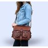 Retro Men's Brown Large Leather Laptop Bag Messenger Briefcase Satchel Shoulder