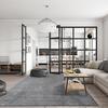 Tapis contemporain gris clair 160x240