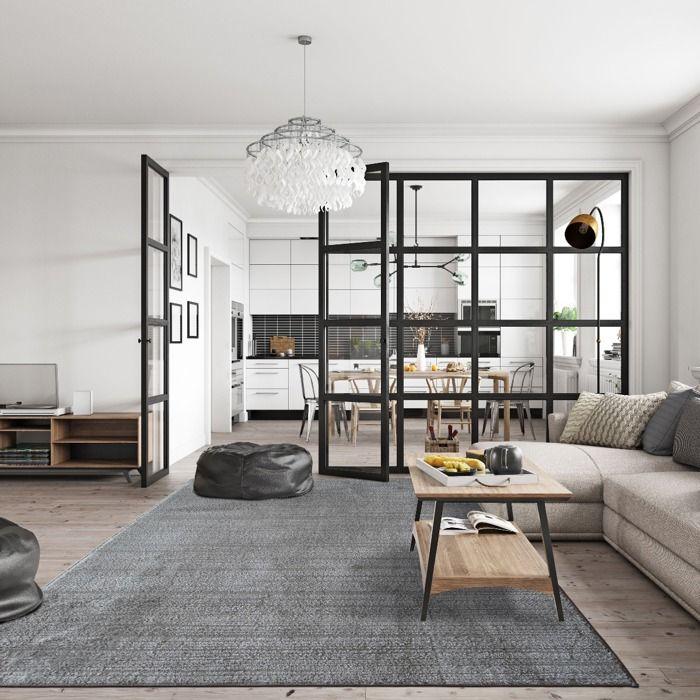 Tapis contemporain gris clair 160x240