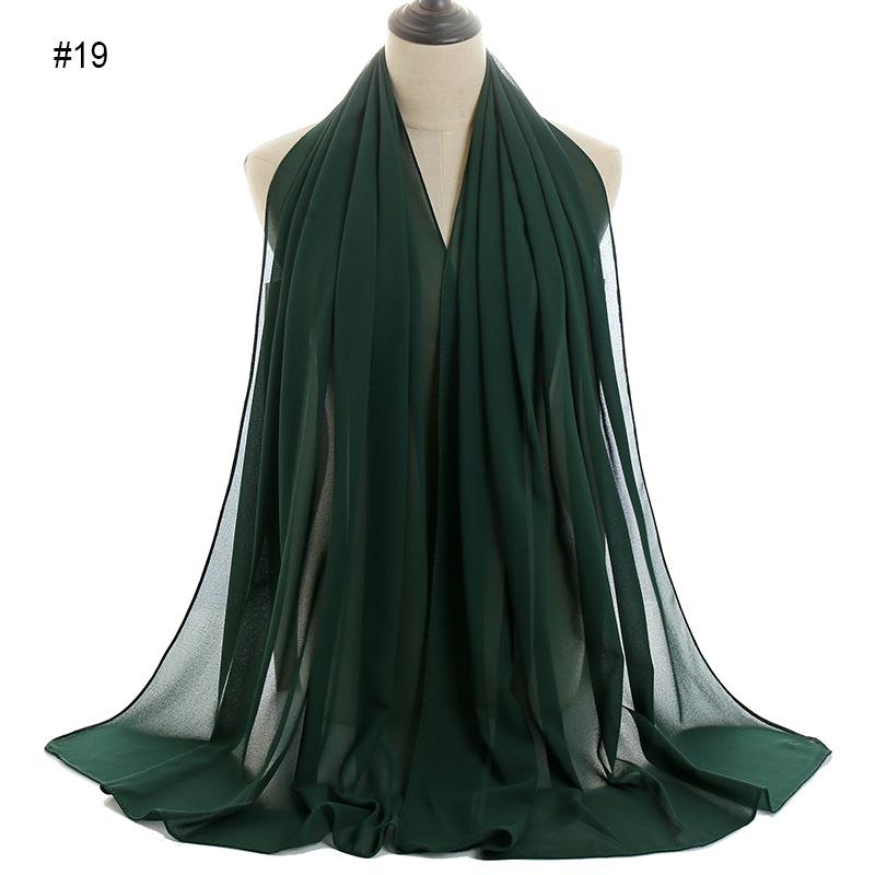 Good Stitching Muslim Chiffon Hijabs for Women Solid Chiffon Shawl Scarf Head Wraps Foulard Femme Hijab Scarves Muslim Turban
