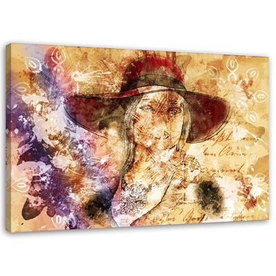 Tableaux sur toile Belle femme avec un chapeau