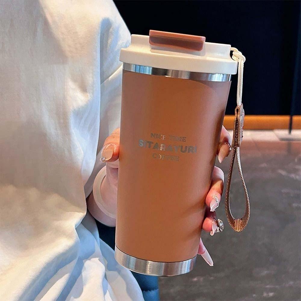 Large Capacity Coffee Water Cup 304 Stainless Steel Filter Tea Bottle 560ML Drinking Cup  Cycling