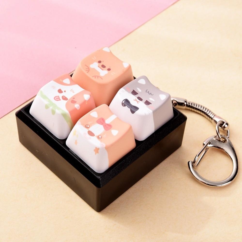 Kawaii Fidget Toy Keychain Relax Button Mechanical Keyboard Keying Puppy Fans